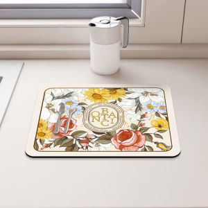Quick-Drying Drain Pad Countertop Diatomite Drain Pad Absorb Water Quick-Drying Non-slip Oil control and waterproof Mat