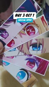 BUY 3 GET 1 - One Punch Man - Eye Slap Sticker Indoor Outdoor Vinyl Sticker Waterproof & Non-Faded 4x1.2 inches