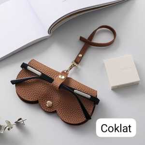 VIRALSHOP88 CASE KACAMATA KAIT TAS sarung pelindung kacamata kulit gantungan kacamata kulit case pelindung kacamata tempat kacamata C010