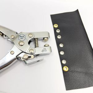 Kìm bấm lỗ giấy da tạo khoen 5mm (kèm khoen trắng + vàng)