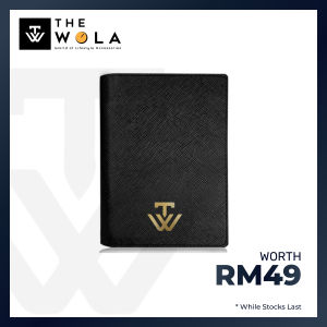 The Wola Premium Black Leather Passport Holder / Cover
