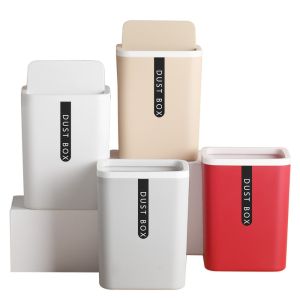WARMIE Plastic Mini For Home Office with Swing Lid Dustbin Sundries Barrel Trash Can Waste Bin Garbage Basket