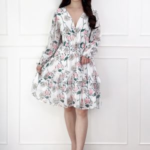 SV 6576 - Livy Flo Dress | Silvervogue | Gaun Crinkle Chiffon Pakaian Wanita