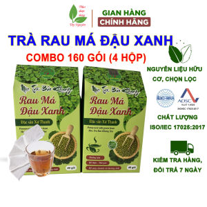 160 gói trà rau má đậu xanh túi lọc 4 hộp trà túi lọc rau má đậu xanh Bảo Khang thanh nhiệt giải độc gan mát gan đẹp da TN