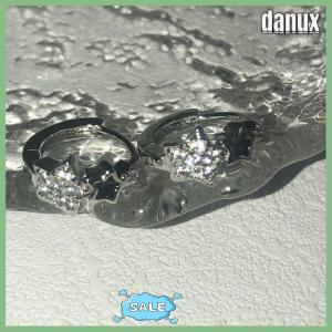 danux Fashion Retro Zircon Pentagram Ear Buckle Earring Trend Simple Star Hoop Earrings For Women Girls Aesthetic Jewelry Gifts