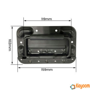 Keyoom ราคาต่อ 1 ชิ้น มือจับสปริงเบ้าลอย อุปกรณ์แร็ค รุ่นนี้ไม่เจาะไม้ ที่จับแบบพับได้อุตสาหกรรม flight case handle