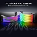[BroByte] AsiaHorse Aurora ARGB PRO PSU Cables Cover Kit | Addressable RGB Power Extension Cable Cover Kit for Motherboard and GPU PC Cables | 5V 3Pin ARGB Sync | Fit for 12+4-Pin/8pin/24pin Cables. 