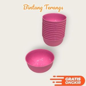 [ 12 pcs ] Mangkok Ramah Lingkungan Anti Pecah Bowl Mangkuk Bakso Mie ayam Jago Bintang Terang