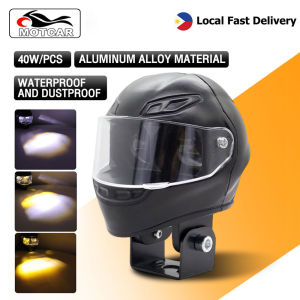 Motcar Laser Gun 40W Motorcycle Mini Driving Light Dual Color Hi/Lo Beam Auxiliary Light Spotlight