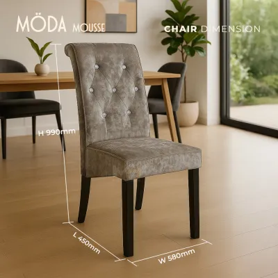 Set Meja Makan MetaHome SAVURE 4.5FT Rectangle Marble Dining Set Table + 6 Chair Package Furniture