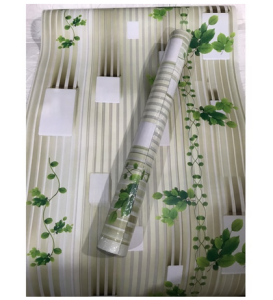 Wallpaper Sticker Dinding ukuran 45 cm x 10 M Motif Daun Rambat Pagar Hijau DAIMURA STORE