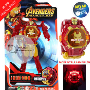 IR JAM TANGAN ROBOT ANAK LAKI LAKI KARAKTER SUPER HERO BISA BERUBAH ROBOT TG0062 GROSIR MURAH