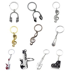 Fashionable Music Series Keychain Crafted In Silver Metal Suitable For Gifting And Personalizing Your Accessories