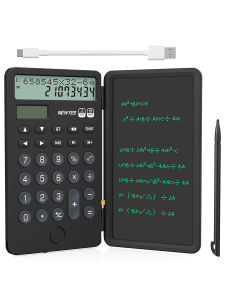 Máy tính cầm tay với Notepad 2 dòng 12 chữ số Màn hình lớn có thể sạc lại Máy tính để bàn năng lượng mặt trời có thể sạc lại cho trường học văn phòng Màu đen2026