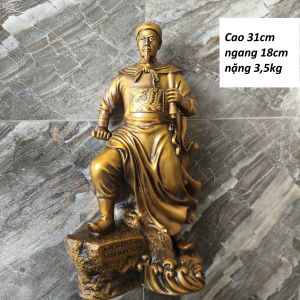 Tượng Hưng Đạo Vương Trần Quốc Tuấn chất liệu bằng đồng vàng SA0360