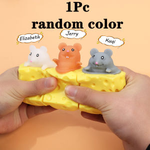 【Free Shipping】Stress-relieving Pet Cheese Pop-up Mouse Pinch Fun Stress Ball Vent Squirrel Cup Prank Toy