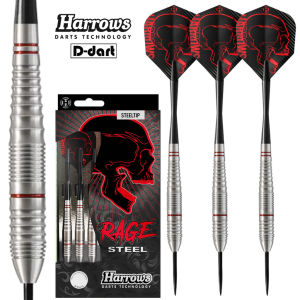 HARROWS STEEL TIP DARTS - 21G/22G/23G/24G RAGE (STAINLESS STEEL) STEEL TIP DART SET