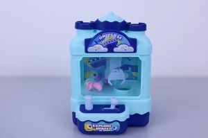 Mini Claw Machine Portable Plastic Toy Cute Cartoon 6 Mystery Balls Kids Travel Home Playdates