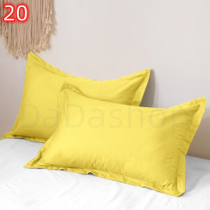 ชุดผ้าปูที่นอน Daa1-20-เหลือง แบบรัดรอบเตียง ขนาด 3.5 ฟุต 5 ฟุต 6 ฟุต พร้อมปลอกหมอน 4 in1 เตียงสูง10นิ้ว ไม่มีรอยต่อ ไม่ลอกง่าย