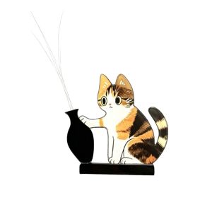 XIJIBAN Acrylic Cat Whiskers Collection Ornaments ic Cartoon Cat Refrigerator Sticker Creative Cat Hair Storage Memorial Box for Home Decoration