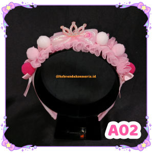 BANDO POMPOM MAHKOTA / BANDO POMPOM WARNA WARNI / BANDO POMPOM LUCU / BANDO TREND BARU / BANDO STEL KOREA / BANDO ANAK LUCU HBP7542