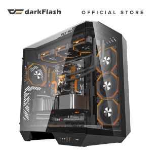 darkFlash Arcee DY470 Three-side glass panel designed  support Back-connect motherboard Luxury Dual Chamber  ATX  PC Case