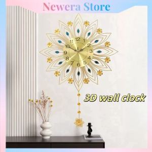 Creative Wall clock 3D metal clock Modern Nordic living room digital wall clock light luxury decoration