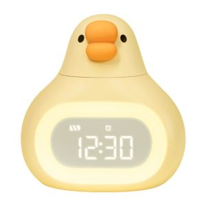 RGFV STORE Điều khiển cảm ứng Đồng hồ báo thức Big Goose Màn hình LED Sáng tạo Đồng hồ báo thức kỹ thuật số Đa chức năng 12/24 giờ Đèn bàn hình ngỗng hoạt hình Đánh thức trẻ em