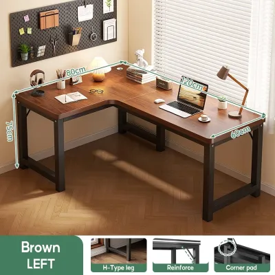 L-Shape Table Modern Simple Corner Computer Gaming Desk Spacious Study Office Room Leisure Table