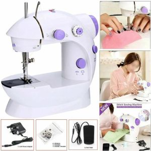 Household Sewing Machine Portable Electric Sewing Machines with Light and Speed Control for Beginner DIY Home Sewing Accessories
