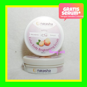 MACADAMIASCRUB Natasha Skin Care Lulur Body Brightening Scrub Macadamia Extract 100 gram by dr Fredi Setyawan Original