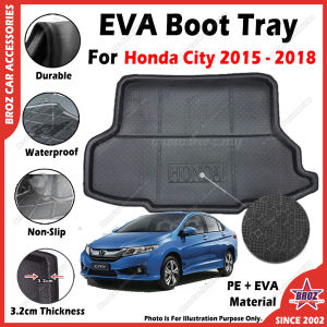 For Honda City 2015-2018 EVA Copolymer Car Boot Tray Luggage Cargo Trunk Tray Dulang But Kereta 汽车后箱垫