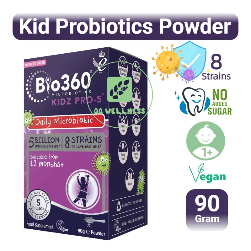 Bio360 Kidz Pro-5 (Daily Microbiotic) 90g | Natures Aid | Turmeric And