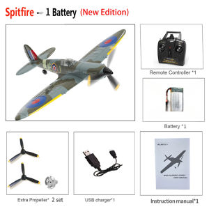 ST[Available Original][Fast delivery]New Volantex 761-12 Spitfire Fighter 2.4G 400mm Wing Span Remote Control Aircraft RTR One Stunt Gift for s and Children