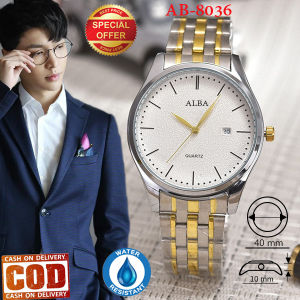 JAM TANGAN PRIA-AB-8003G/AB8037G-DETIK-JAM Water resist-CHRONO AKTIF-STAINLESS STELL BAND-4U