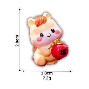 DAKENA – Ornament miniatur pajangan Imlek Hiasan Imut & Estetik Tema Tahun Kuda Imlek Hoki keberuntungan
