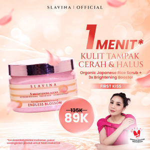 SLAVINA Body Scrub Endless Blossom by Nagita Slavina – Lulur Badan Whitening Body Scrub Pemutih & Mencerahkan Kulit Dengan 100% Organic Rice Whitenol Ferulic Acid Licorice Extract