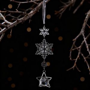 MIRELINA 1pc Đồ trang trí treo bằng pha lê Đồ trang trí cây thông Noel Dây Chuyền Pha Lê Trang Trí Đồ trang trí treo bằng acrylic Tấm chắn nắng cửa sổ Quà tặng Các hình dạng đa dạng Loại đồ trang trí treo tường Trang trí Giáng sinh