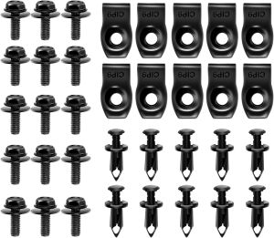 NDBB 35PCS Engine Under Cover Splash Shield Guard Body Bolts Bumper Fender Liner Push Retainer Fastener Rivet Clips