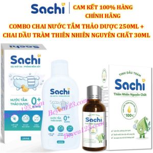 (SACHI) Combo Chai Nước Tắm Gội Thảo Dược 250ml & Tinh Dầu Tràm Nguyên Chất 30ml SHC