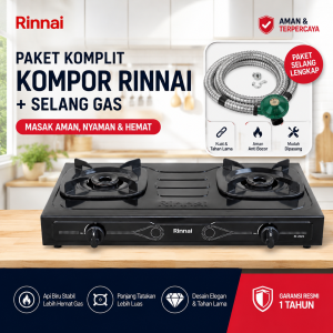 promo Kompor RINNAI RI-202S Kompor Gas 2 Tungku Body Teflon bergaransi