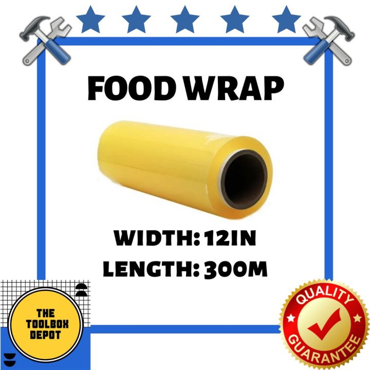 Plastic Food Wrap (12 x 300 meters) Food Grade Cling Wrap Food