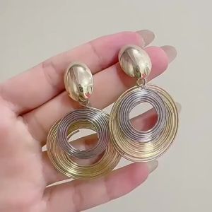 Multi-layer Geometric Round Earrings R Exaggerated Trendy Personality Earrings for Women
