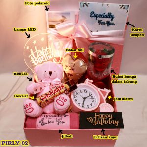 Kado Romantis Cewek Ulang Tahun Anniversary Wisuda Spesial Aesthetic – Gift Box & Hampers Eksklusif Spesial untuk Orang Tersayang – Kado Romantis Ulang Tahun & Anniversary – Hadiah Ulang Tahun Wisuda Anniversary Pasangan Teman (PIRLY) Hadiah Unik