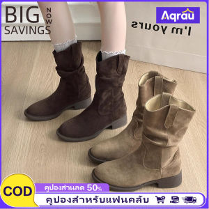 Aqrau 【Low Price】Vintage Western Boots Fall Mid-Calf Boots