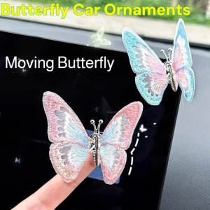 3D Moving Butterfly Car Decor Dynamic Dashboard & Air Vent Ornaments Automotive Interior Accessories for Cars/Motorcycles
