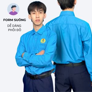 Áo sơ mi Công Đoàn Việt Nam chất vải kate sil logo chuẩn thêu sắc nét VNO144