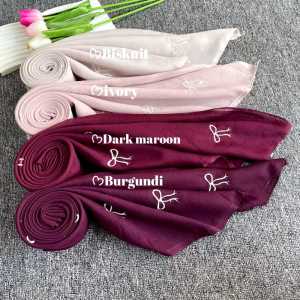 Hijab Segiempat Coquette / Kerudung Paris Segiempat Bordir Pita