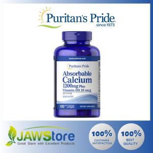 Puritans Pride Absorbable Calcium 1200 mg with Vitamin D 1000 IU / 100 Softgels / Item #6272