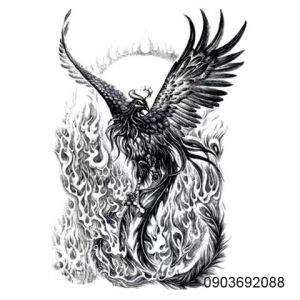 Hình Xăm mẫu Long Phụng Sticker Tattoo lớn 12x19 và 15x21cm Hình Xăm Dán Chống Nước